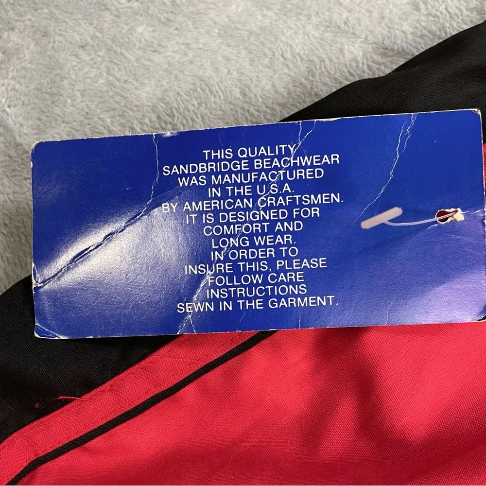 Men's Red and Black Swim Trunks
